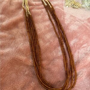 Handmade Brown Multi-Strand Beaded Necklace
